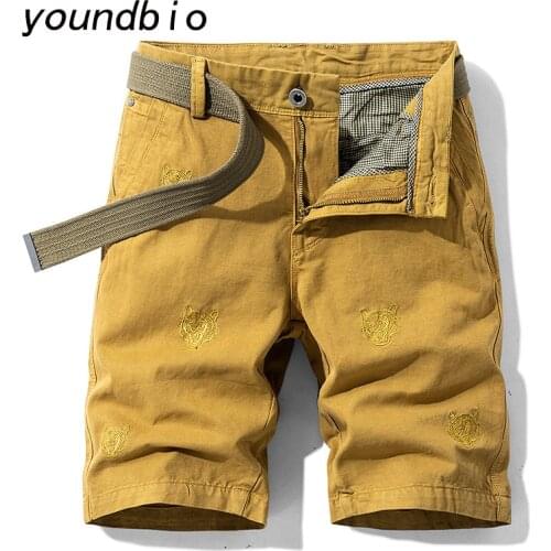 Summer New Cotton Cargo Shorts Tactical Cargo Shorts Men Jogger Military Cargo Shorts Casual Loose Men Shorts Tiger Printing