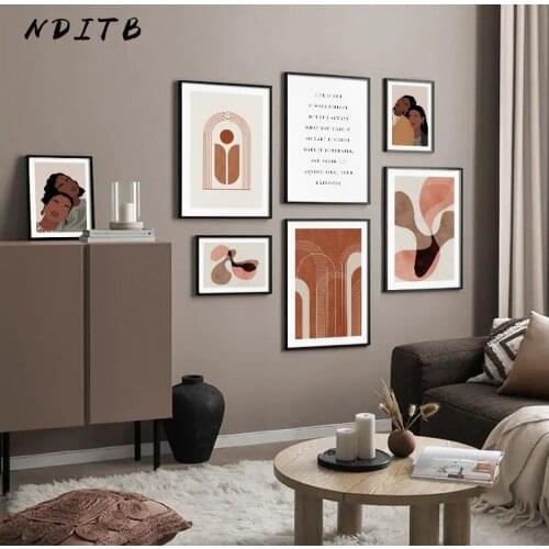Nordic Vintage Graphics Canvas Poster Black Woman Abstract Art Print Wall Painting Quotes Decorative Picture Living Room Decor