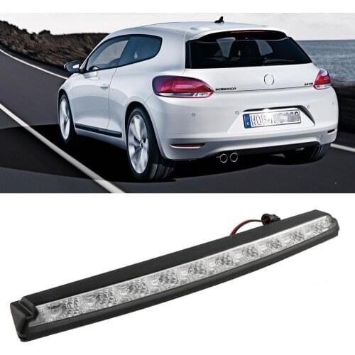 Brilliant Red 10-LED High Mount Third 3rd Brake Light For Volkswagen VW Scirocco 2008~ 12V Additional Tail Brake Stop Lamp