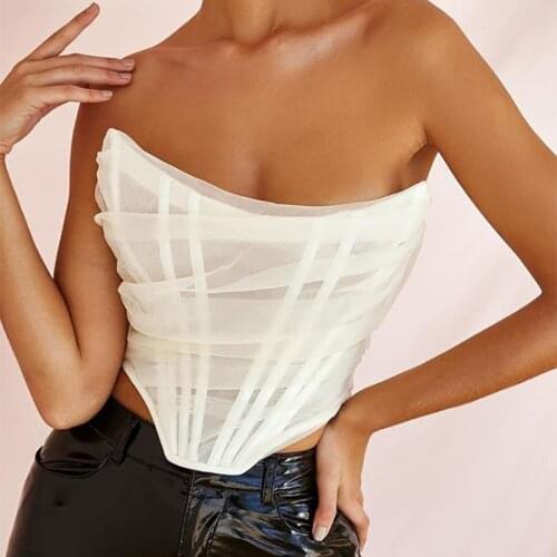 Tinastyle Halter Lace Up Sexy Camis Women Crop Top Summer Backless Bandage Corset Top Black Pink Short Slim Party Bustier Blusas