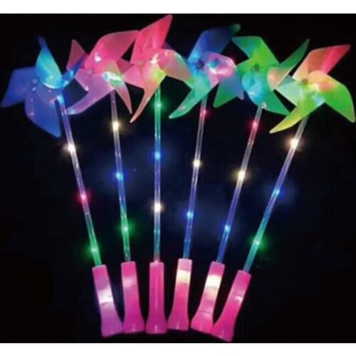 Party Supplies Colorful LED Glowing Flashing Windmill Toys Birthday Glow Colorful Kids Boys Girls Light Up Gift party decoratio