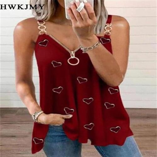 Women Fashion Summer Casual Off Shoulder Short Sleeved Tops V-neck Zipper Blouses Ladies Loose Printing T-shirt Tank Tops XS-8XL