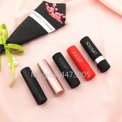 10/30/50pcs Rose Gold Matte Black Red Round Silver Circle 12.1mm Empty Lipstick Tube Lip Balm Container Shell Packaging Cosmetic