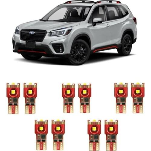 10pc w5w Car LED lighting For Subaru forester xv BRZ IMPREZA JUSTY LEGACY OUTBACK Trezia Tribeca B9 levorg interior light kit