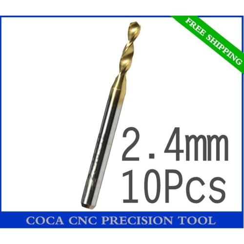 2.4mm,Freeshipping,CNC Computer machine drill,TiN coated PCB drill,High quality Solid Carbide Micro drill bit,glass,fiber,resin