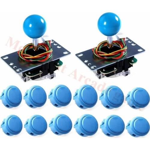 2Player Japan Original Sanwa JLF-TP-8YT Joystick + 12 OBSF-30 Push Buttons for Arcade DIY Kits Parts Zero Delay Joystick DIY Kit
