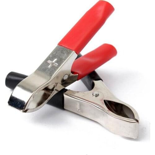 2Pcs Battery Test Lead Clips Best Promotion Alligator Clips 30A Red + Black 75mm Crocodile Car Caravan Van