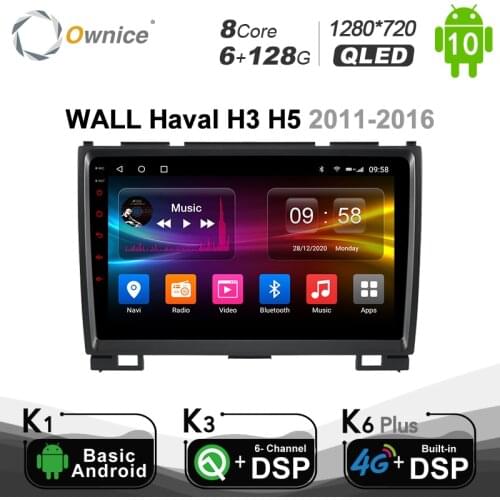 6G+128G Ownice Android 10.0 for GREAT WALL Haval H3 H5 2011 - 2016 Car gps player DSP SPDIF 2010 2011 2012 - 2018 1280*720 BT5.0