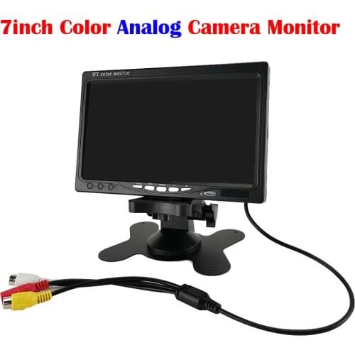 7inch Color Analog Camera Monitor 2CH Video Input Mini LCD Monitor For Car Parking System For CCTV Camera Test View /DVR System