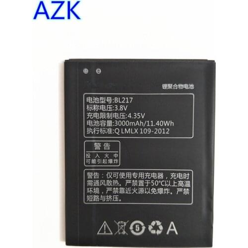 AZK New BL-217 BL 217 BL217 Battery for Lenovo S930 S939 S938t+ 3.8V 3000mAh Smart Phone Li-Polymer Batteries Accumulators