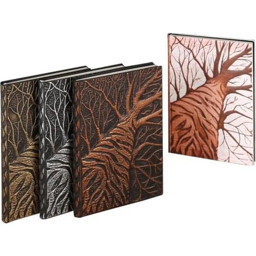 Anaglyph Gilding Tree Notebook Retro Planner Bronze Book School Supplies Office Business Gifts