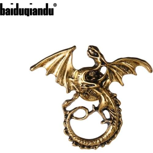 Baiduqiandu Brand New Arrival Vintage Dragon Brooch Pins for Women Dress Clothing Accessories