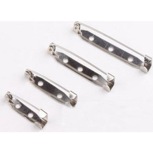 Free Shipping 50PCS 20/25/30/32/35mm-hole Metal New Brooch Back Safety Catch Bar Pins Fastener Clips