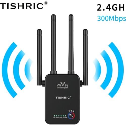 TISHRIC Wireless 2.4G WiFi Long Range Repeater Router Booster Signal Amplifier Network Extender For Home Office