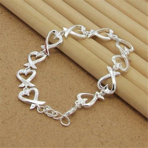New Style 925 Silver Bracelet Love Heart Language Bracelet For Literati Charm Jewelry Gift