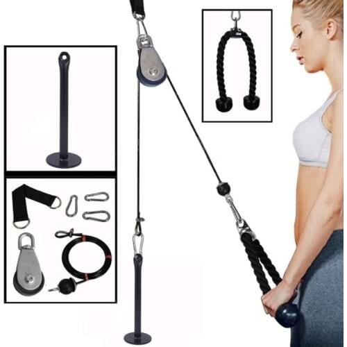 DIY Gym Pulley Cable Machine Attachment System Loading Pin Lifting Workout Arm Biceps Triceps Hand Training Equipment