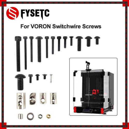 FYSETC 3d Printer DIY Project Fasteners Screws Nuts Full Kit 3d Printer Accessories M3 M5 Screw Kit For Voron Switchwire