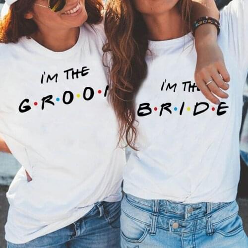 Bride Bachelorette Party Brides Team Groom Tshirt Summer Women T-shirt Casual Wedding Female Tops Tees Camisetas Mujer Dropship