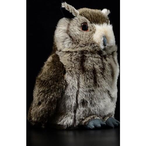 21cm Eurasian Eagle-Owl Bubo Bubo Simulation Cute Brown Owl Doll Lifelike Fly Bird Animal Stuffed Plush Toys Kids Gift Collecter