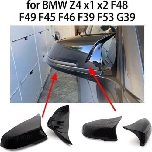 2pcs Replacement Side Wing Modified Mirror Cover Caps Carbon Fiber Pattern for BMW Z4 X1 X2 F48 F49 F46 F39 F53 G39