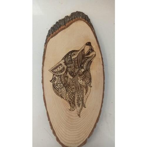 Güncesin Natural Tree Zone Laser On Burning Wolf Pattern
