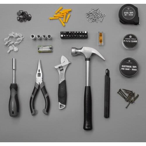 Alloy Steel Hardware Tools Combination Mens Hardware Tool Box with Tools Carry Portable Valigia Attrezzi Household Items EK50TB