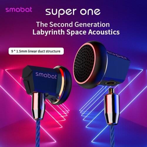 Smabat Super One 15.4mm Bio-fiber Diaphragm Super Bass Flat-head Earbud Flagship Music Sport Earphone Monitor Audiophile Headset