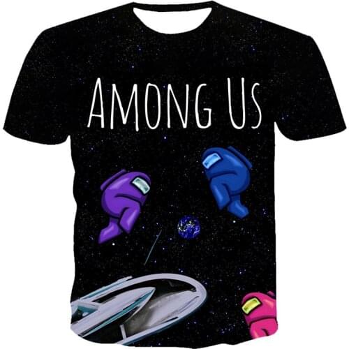 New Among Us 3DT shirt Printing Girl T-shirt Fun Clothes Boy Costume Kids 2021 Summer Tops Popular Game Clothes Mens T-shirts