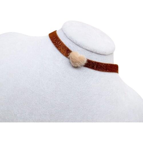 Pom Pom Heart Choker Adjustable Creative Ribbon Choker Necklace Velvet Goth Choker Clavicle Necklace Choker Jewellery