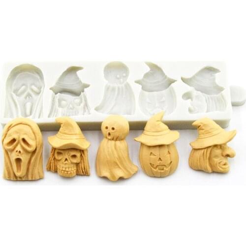 Ghost bat pumpkin silicone chocolate cookies sugarcraft mold Halloween series fondant cake decoration silicone mold