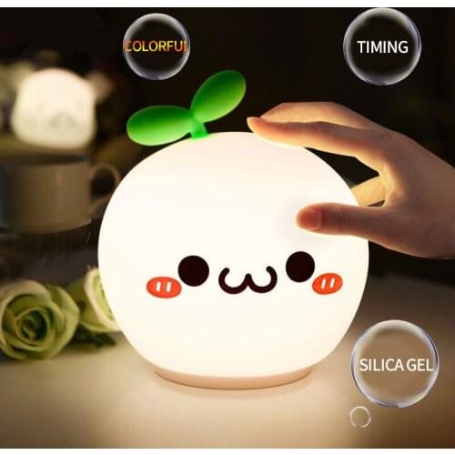 Unzip Toy LED Night Light Soft Silicone Auto Recovery USB Charging Smart Light Children Cute Bedroom Decor Bedside Table lamps