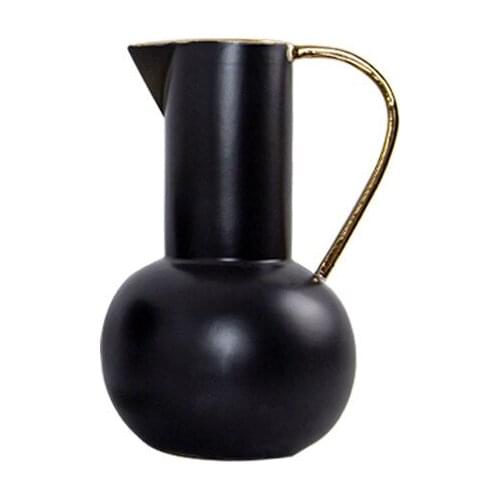 Luxury simple Ceramic fashion black gold vase series ornaments creative home model house villa soft decoration crafts