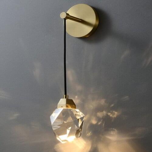 Modern Crystal Wall Lamp Prism Diamond High Light Transmission LED Living Room Bedroom Light Indoor Wall Lighting new Year gift