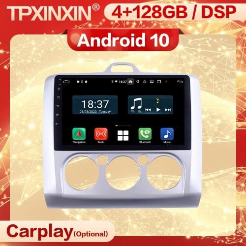 128G Carplay 2 Din Android Stereo Receiver For FORD FOCUS 2004 2005 2006 2007 2008 2009 2010 2011 Radio Audio Player Head Unit