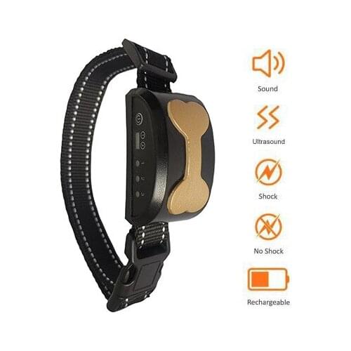 Ultrasound Stoppers Dog Training Electric Shock Dog Barking Prevention Rechargeable Waterproof Four-in-One Dog Stop