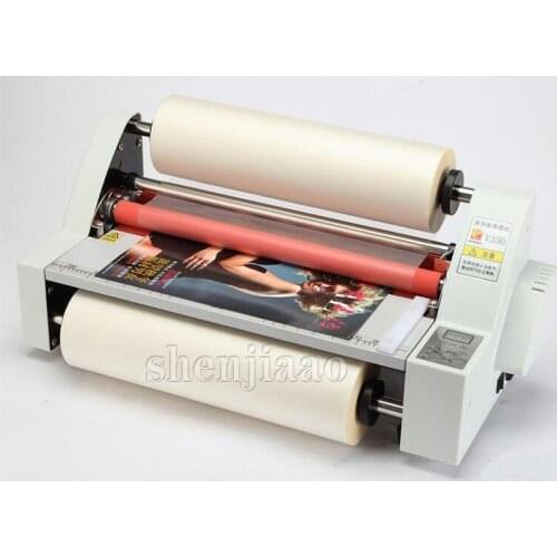 V350 film roll laminator A3 size Four Rollers Hot Roll Laminating Machine electronic temperature control single 220v 1pc