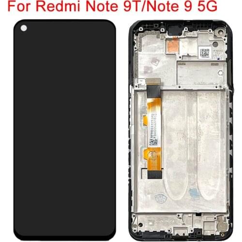 Original Note 9T LCD For Xiaomi Redmi Note 9 5G Display With Frame 6.53" Redmi Note 9T J22 LCD Touch Screen Panel Assembly