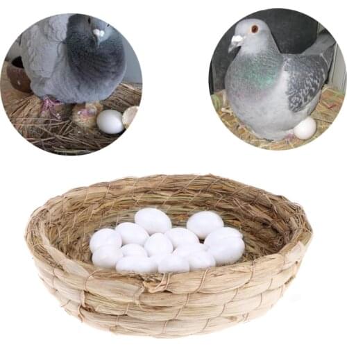 2018 NEW Pigeon Nest Woven Natural Straw Rabbit Guinea Pigs Flat Warm House Handmade Cage Winter Warm Bird Nest