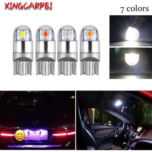 4PCS T10 W5W Car LED Bulb 3030 2SMD Reading Light 168 194 Interior Dome Lamp White Amber Crystal Blue Red Motor Light