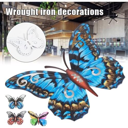 4Pcs Metal Butterfly Wall Art Wall Decor Sculpture Hanging for Outdoor Garden Decoration Home Wall Stickers