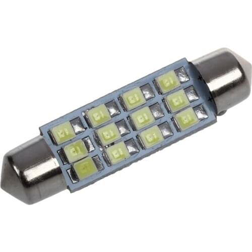 42mm 12 SMD 3528 LED White Car Interior c5w Dome Festoon Bulb Light Lamp DC 12V