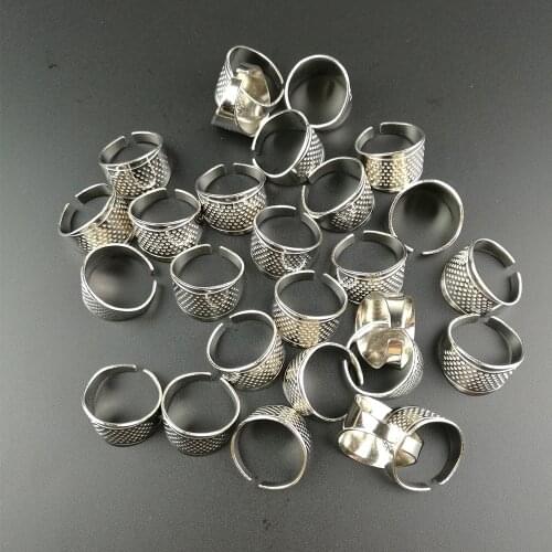 5pcs Household Sewing DIY Tools Silver Ring Thimble Finger Protector Household Quilting Craft Accessories DIY Needlework Set