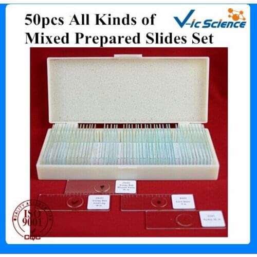 50pcs All Kinds of Mixed Prepared Slides Set