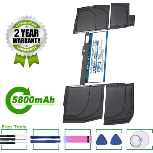 5800mAh Battery A1527 A1705 For Apple Macbook Pro 12" A1534 (2015-2016 Year) MF855 MJY32CH/A MK4M2 EMC2746 661-02267 613-01926-A