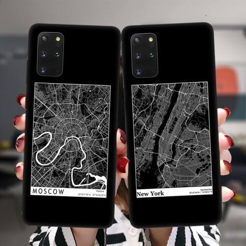Moscow City Travel Map Soft Case For Samsung Galaxy S21 S20 FE S10 Plus NOTE 20 Ultra M02 F62 M62 M21 M30S M31 M31S M51 Cover