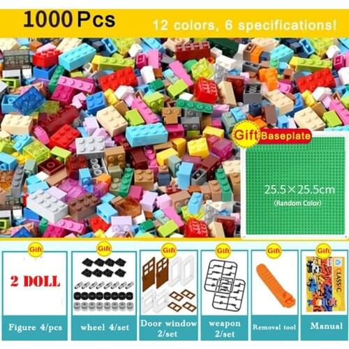 DIY Colorful Bricks Part Bulk Building Blocks Compatible Technical Kids Educational City Creative Classic Toys For Kids