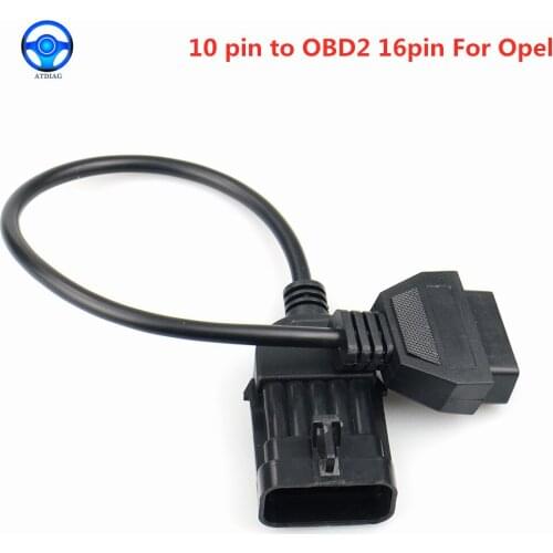 Atdiag for Opel 10Pin To 16Pin OBD2 Car Extension Diagnostic tool connector Cable for Opel 10 PIN OBD/OBD2 Scan Tool Cable