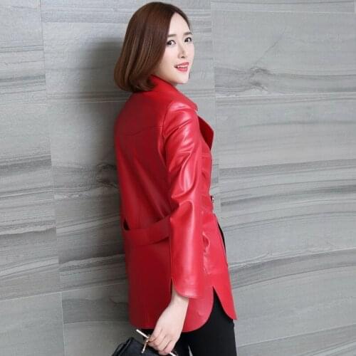 Spring Autumn Genuine Leather Jackets Women Natural Real Sheepskin Coats Female Trench Coat Outwear Clothes 2020 LWL1445