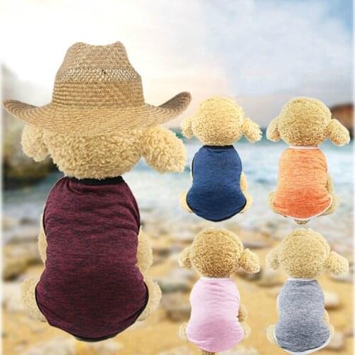 Summer New Pet Dog Clothes Puppy Cat Vest Shirt Cute Dog Coat Cotton Sweatshirt Jumpsuit Clothes for Pets XS-XXL 5 color choose