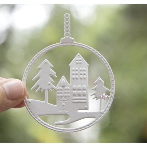 Mmao Crafts Metal Steel Cutting Dies Christmas Ring Tag Tree House Stencil For DIY Scrapbooking Paper/photo Cards Embossing Dies